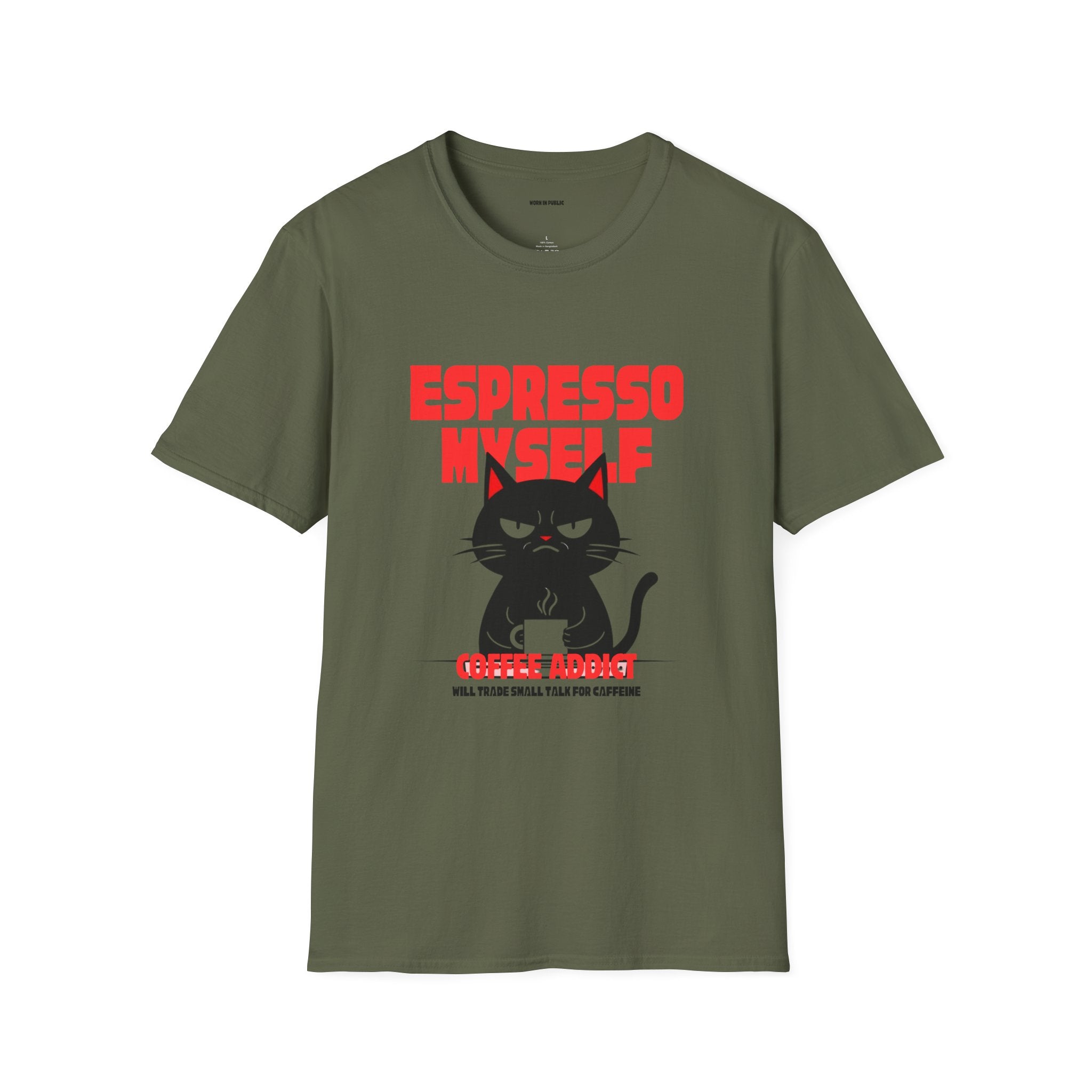 Espresso Myself Cat T-Shirt | Funny Coffee Addict Graphic Tee