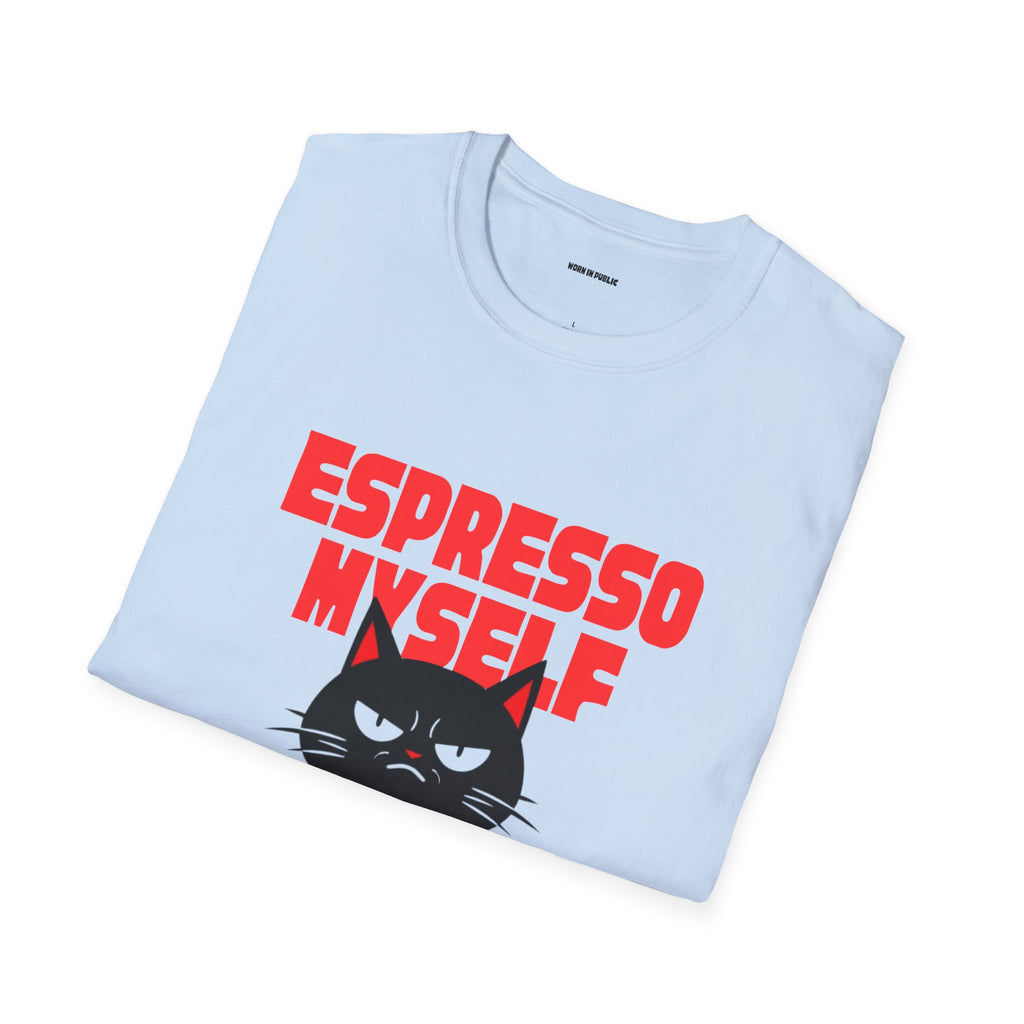 Espresso Myself Cat T-Shirt | Funny Coffee Addict Graphic Tee
