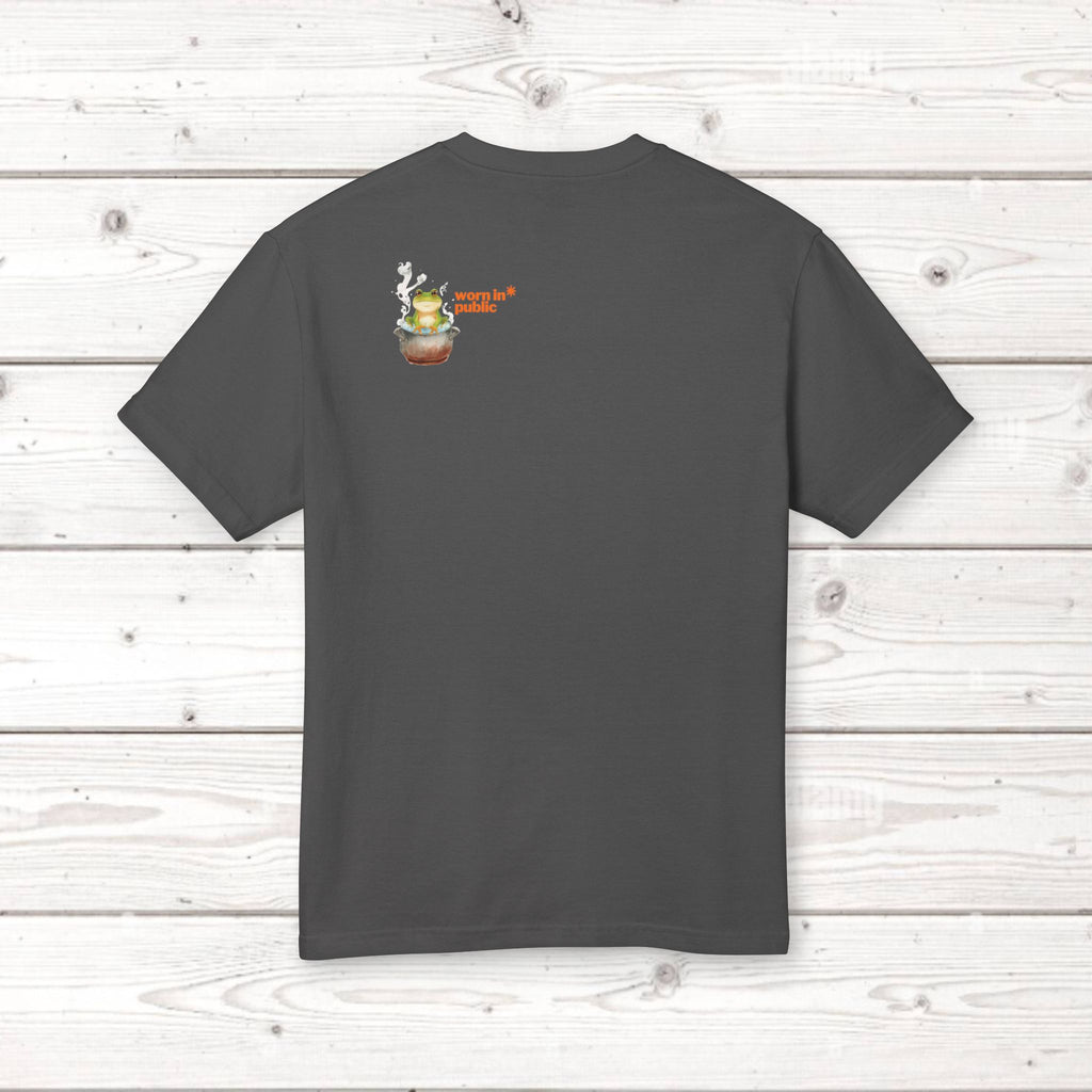 Graphic Unisex Tee — 'We Are Just The Frog in the Boiling Water' Funny Frog Shirt