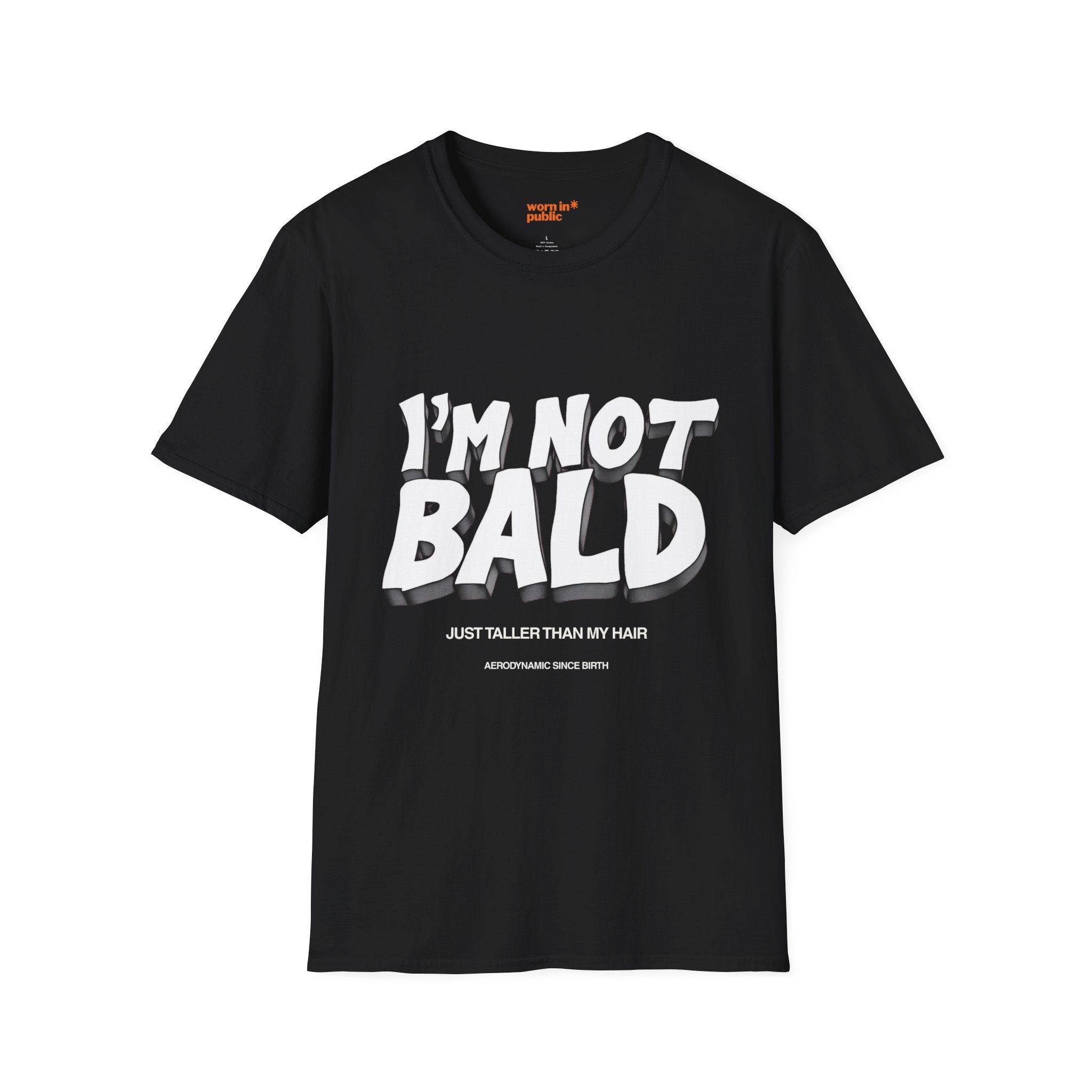 I'm Not Bald, I'm Aerodynamic T-Shirt | Funny Bald Guy Humor Tee for Men