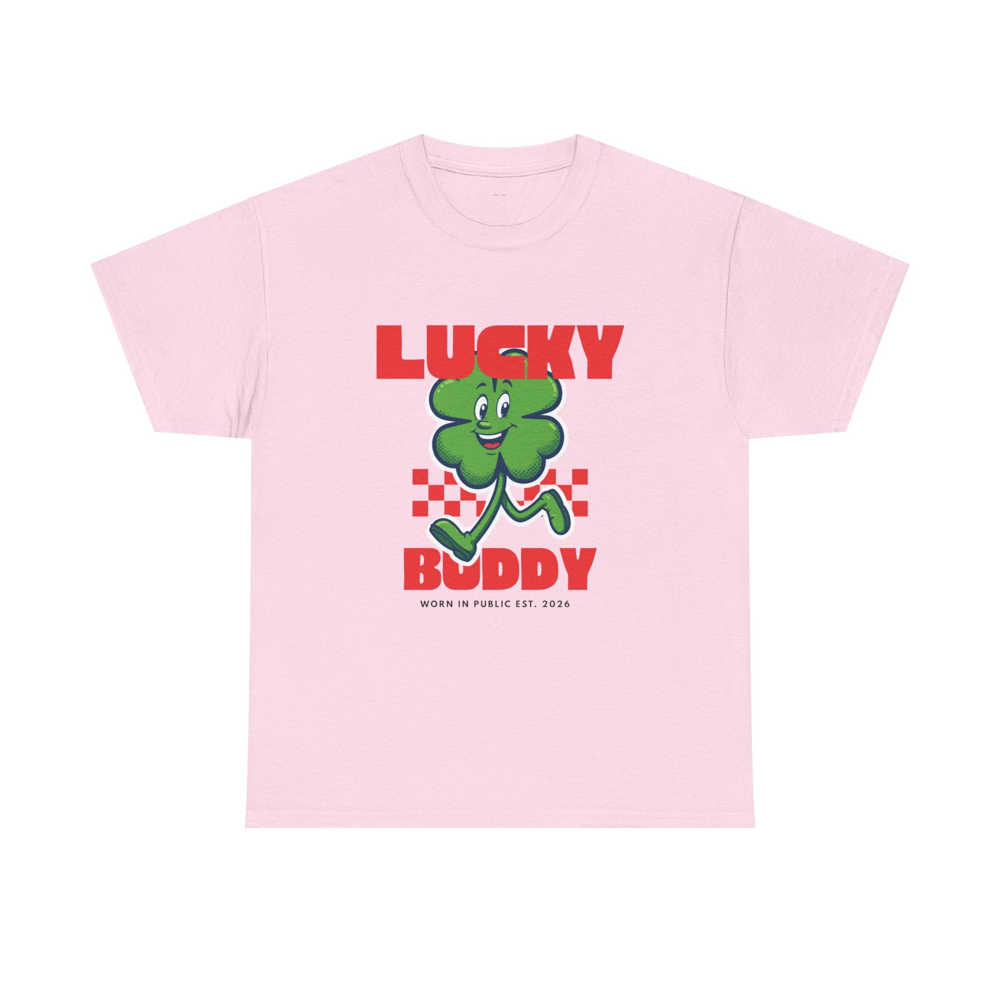 Lucky Buddy Clover T-Shirt | Retro Checker St. Patrick's Day Graphic Tee