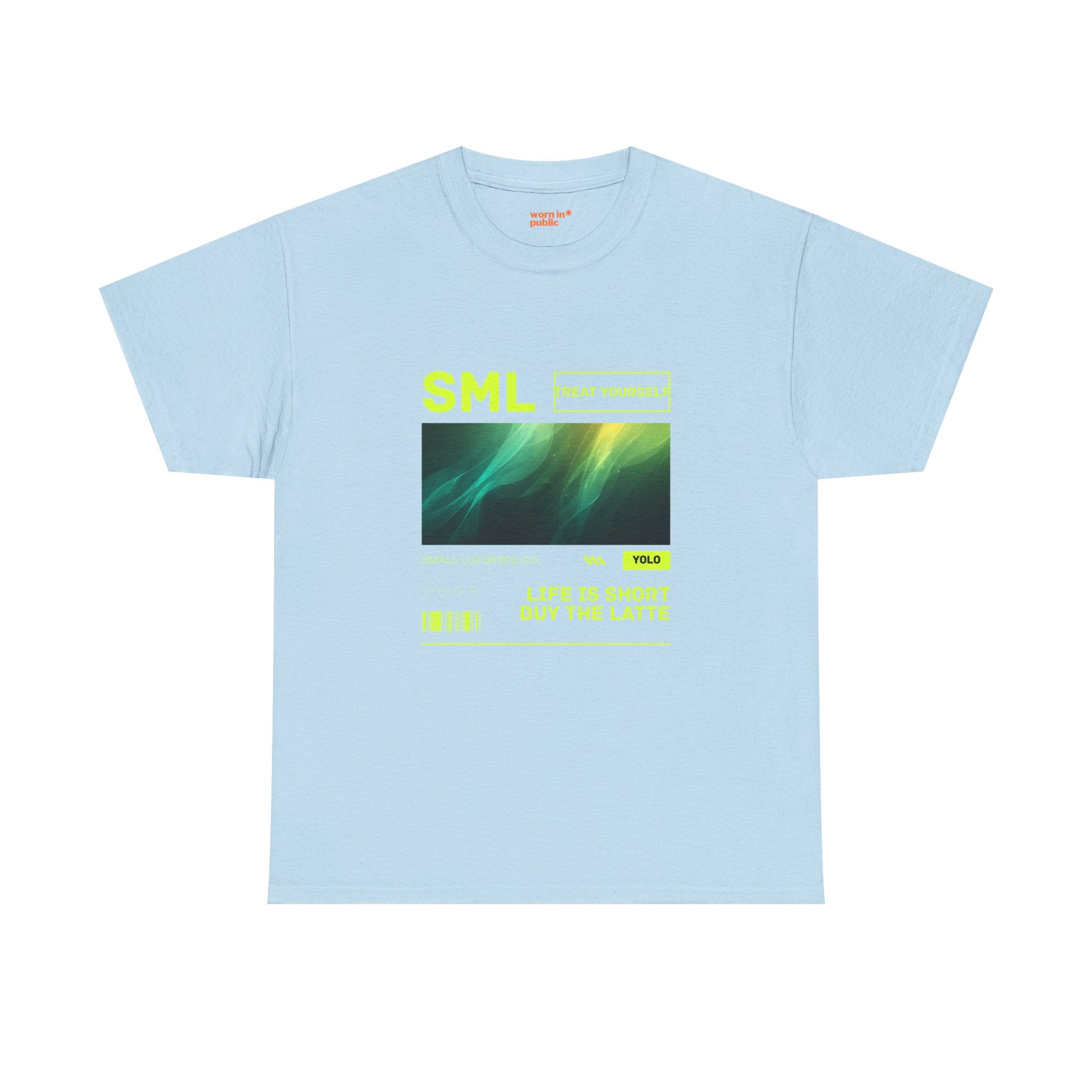 Luxuries of Life Neon Abstract Wave T-Shirt | Barcode Graphic Tee