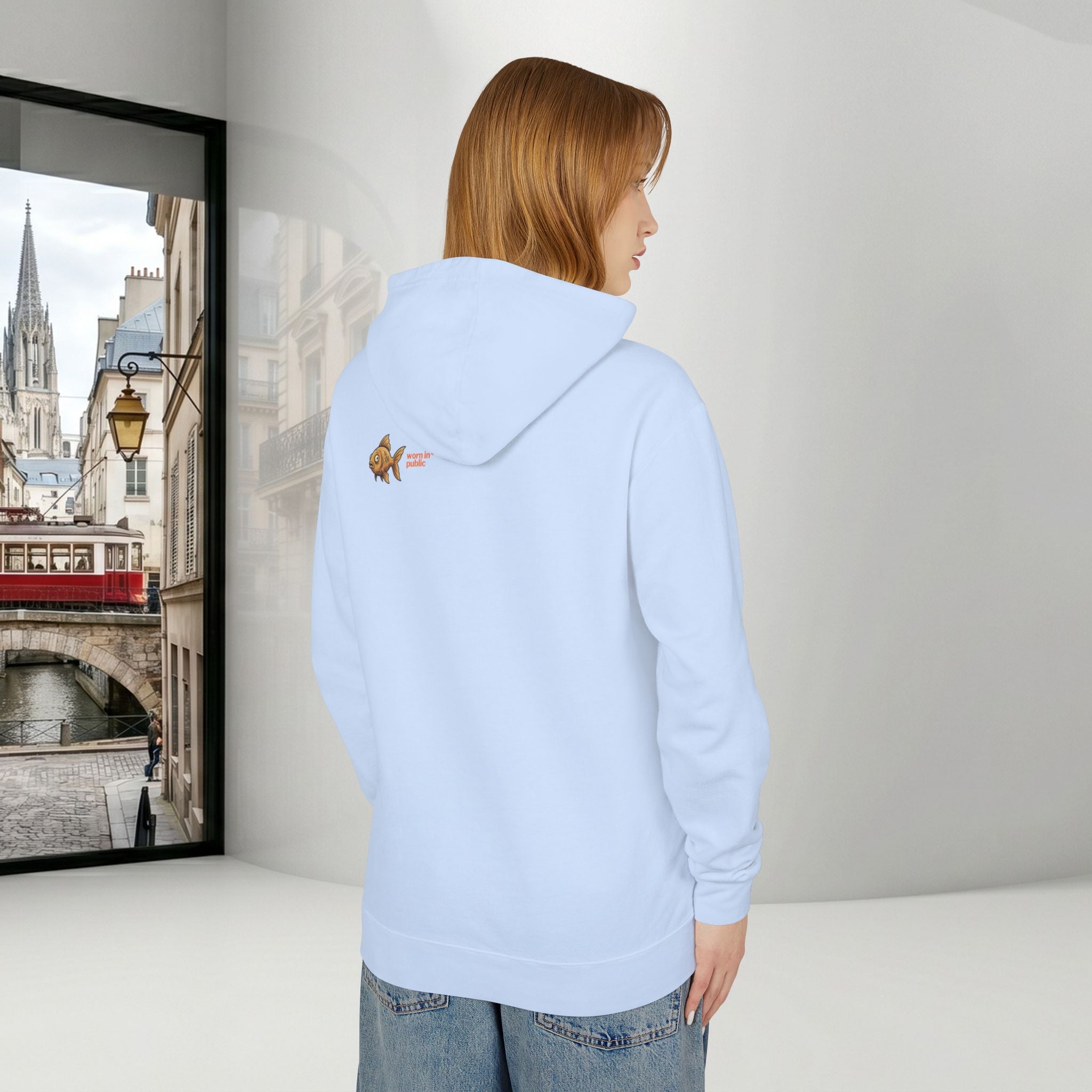 Fish Brain Substitution Plan Hoodie — Vintage Unisex Surreal Graphic Pullover