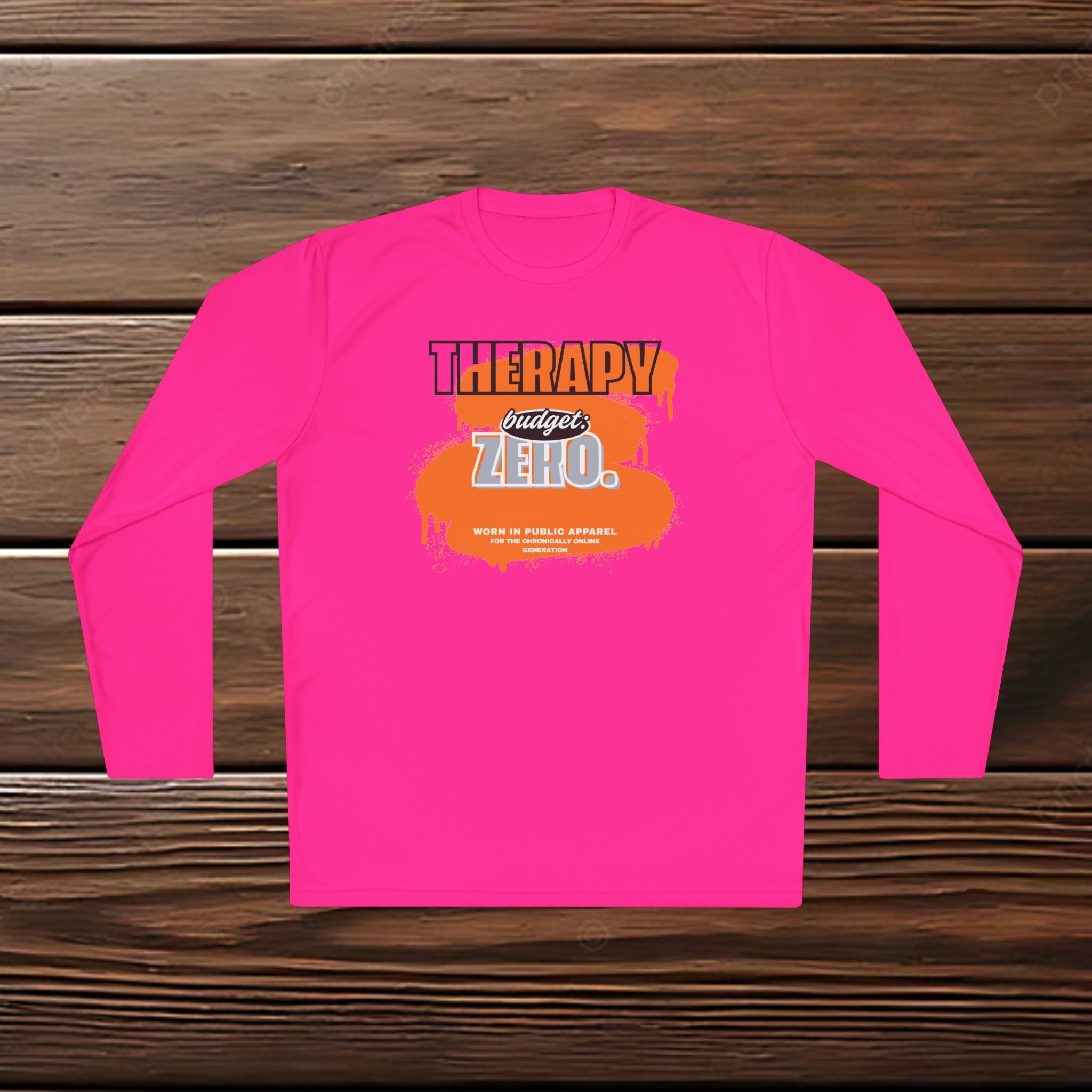 Therapy Budget Zero Long Sleeve Tee | Funny Mental Health Humor Shirt