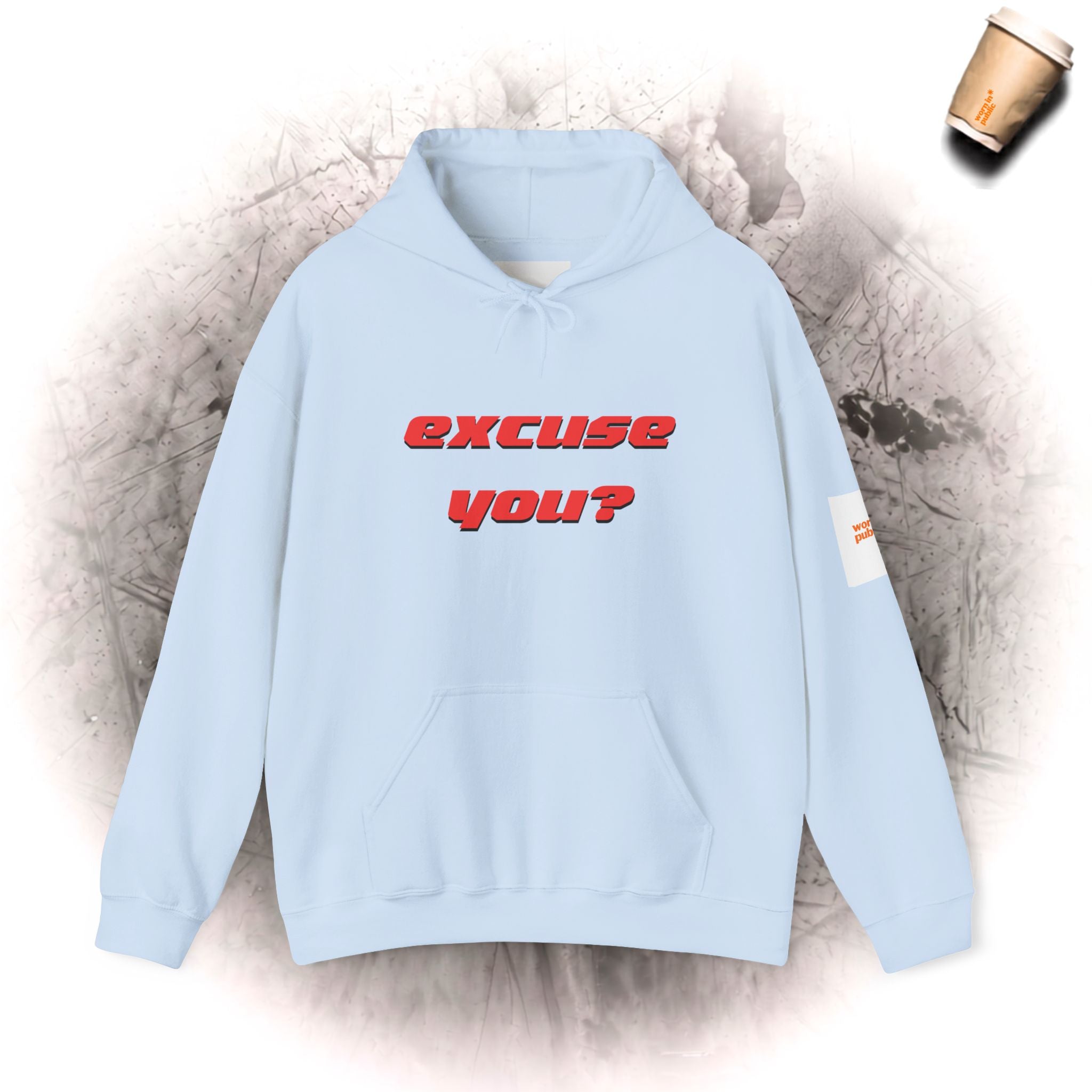 Excuse You? Hoodie | Retro Red Text Graphic Pullover