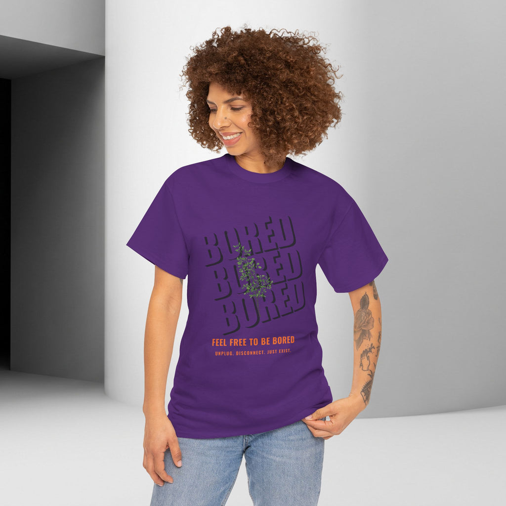 Unisex Botanical Tee — "Feel Free to Be Bored" Graphic T-Shirt