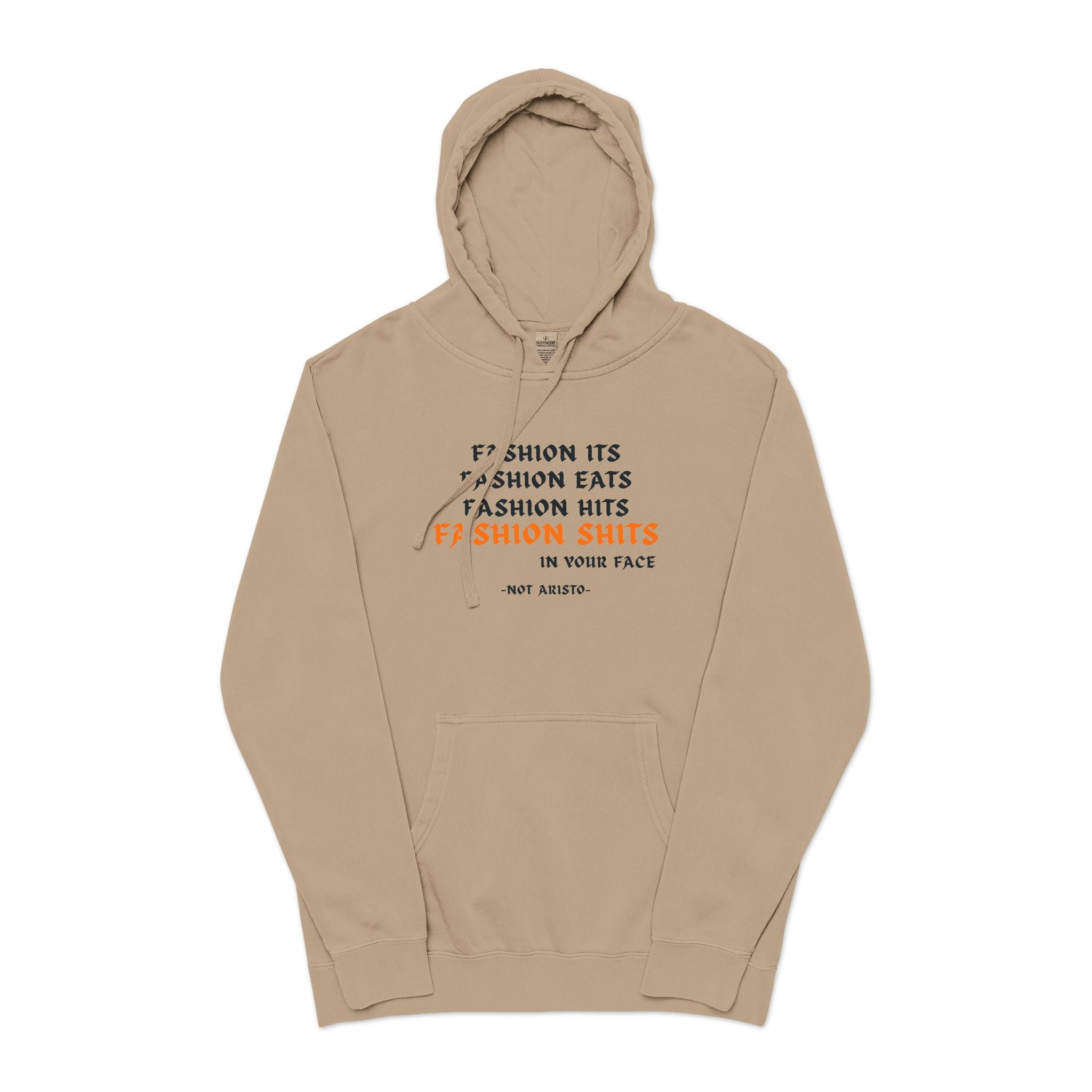 Fashion SHITS Hoodie | Minimal 'Crate' Graphic Pullover in Vintage Wash
