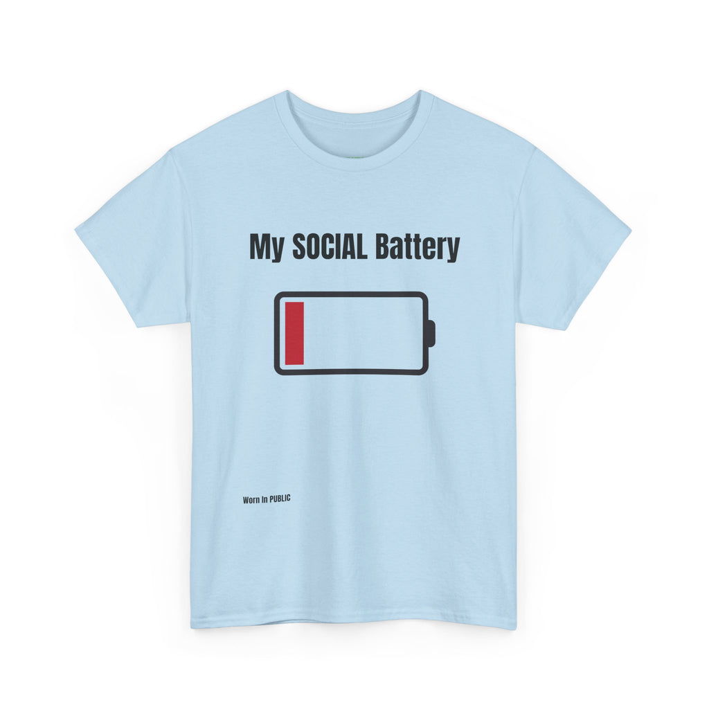 Low Battery Social Battery T-Shirt | Funny Introvert Graphic Tee