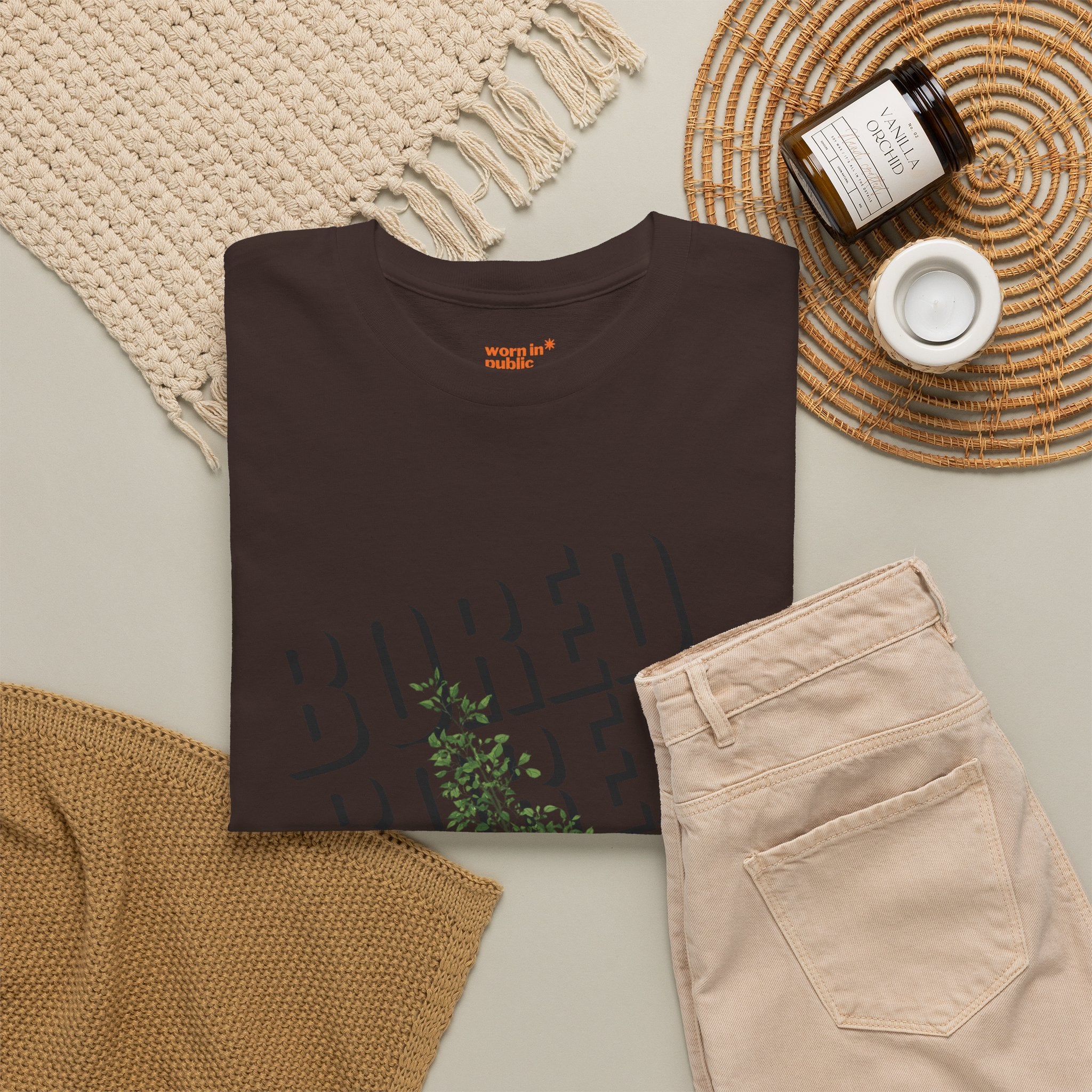 Unisex Botanical Tee — "Feel Free to Be Bored" Graphic T-Shirt
