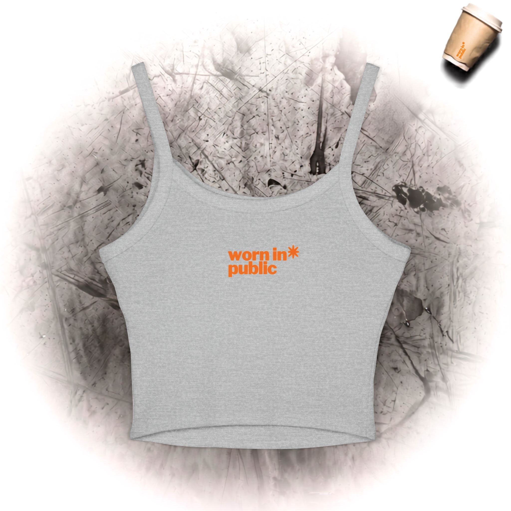 Kein Filter hier Spaghettiträger-Tanktop | Bunter Blasen-Schriftzug-Slogan
